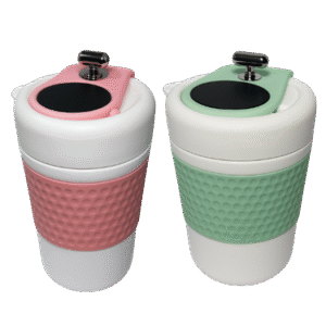 Insulated Coffee Cup With Temperature Display & Grip