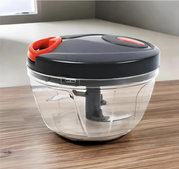 HORTUSCLEAR Chopper for Kitchen Use – Plastic| Vegetable Hand-Pull Food Chopper with 3 Stainless Steel Blades | Compact, Durable & BPA-Free | Manual Kitchen Tool for Chopping(420 ml)